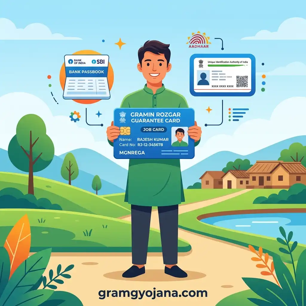 Gramin Rozgar Guarantee Job Card Application Infographic - gramgyojana.com